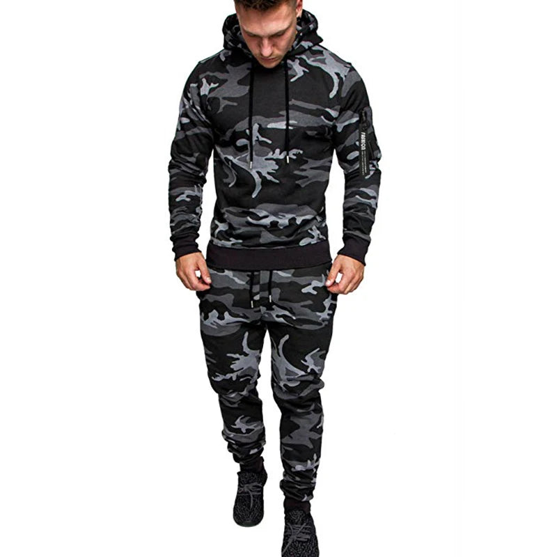 NEW Men's Casual Tracksuit  Autumn Winter Men Hoodies and Sweatpants Two Pieces Sets Sportswear Plus Size Clothing for Male