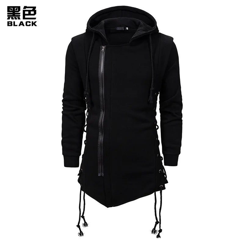 New Men Hoodies Sweatshirts Casual Solid Long Sleeve Sweatshirt Dark Hooded Loose Jacket Coats  Jojo Bizarre Adventure