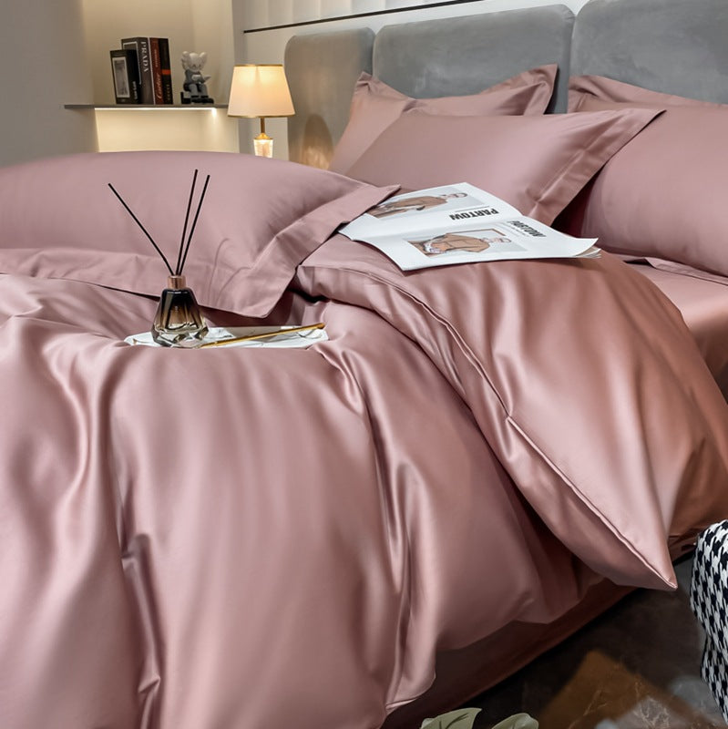 Long-staple Cotton Four-piece Set Bed Sheet Quilt Cover Light Luxury Bare Sleeping