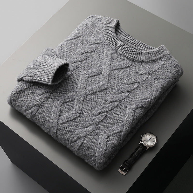 Men's Thickened Round Neck Sweater Pullover Knitting Bottoming Shirt