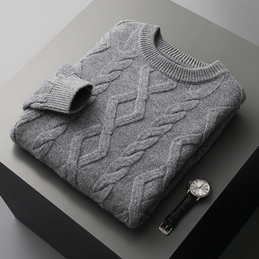Men's Thickened Round Neck Sweater Pullover Knitting Bottoming Shirt