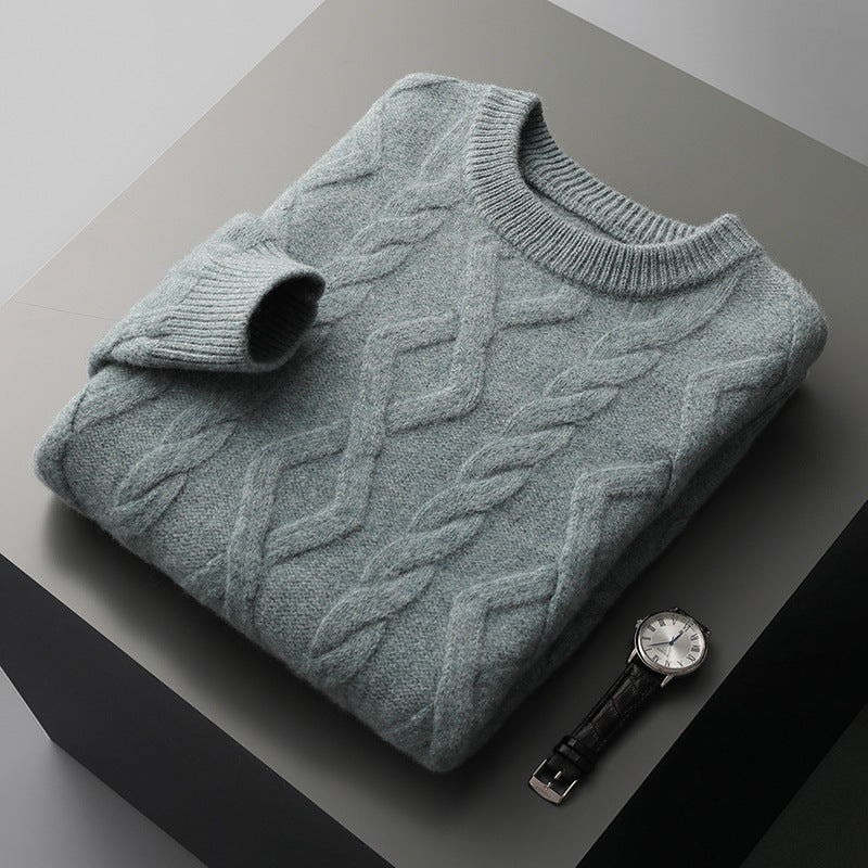 Men's Thickened Round Neck Sweater Pullover Knitting Bottoming Shirt