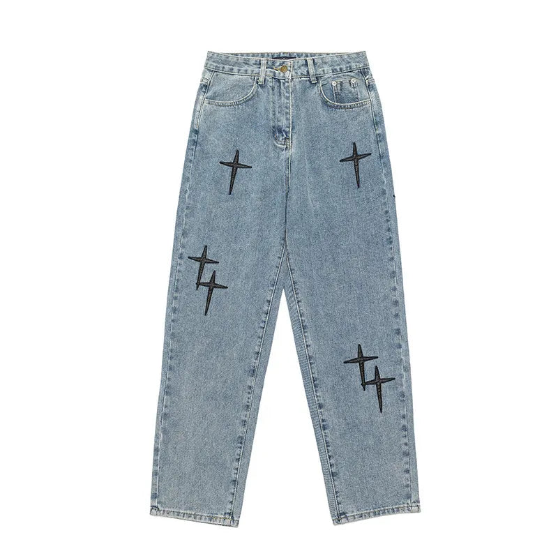 Wide Leg Cargo Pants 2023 Streetwear Baggy men Jeans Spring Autumn Men Korean Fashion Loose Straight Male Brand Clothing Black