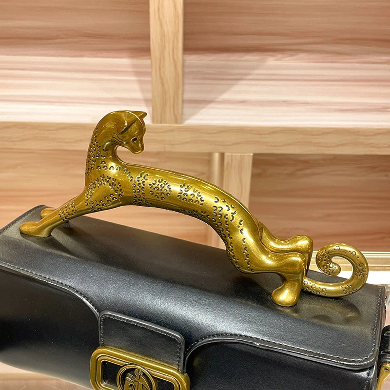 Luxury Brand Leopard Handle Women's Handbag Designer Real Leather Crossbody Shoulder Bag 2023 Ladies Cowhide Versatile Hand Bags