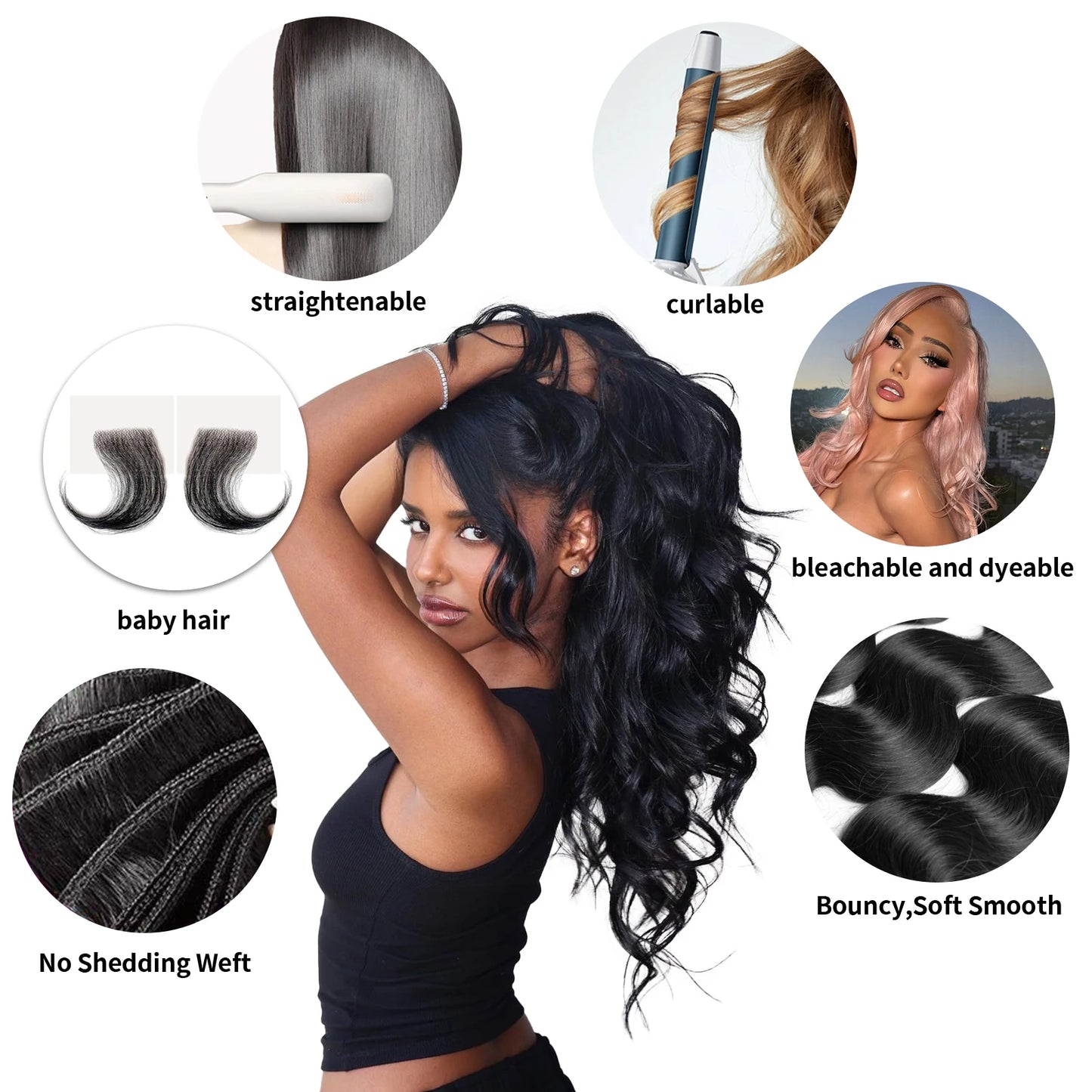 Body Wave Bundles Human Hair 12A 100% Unprocessed Brazilian Virgin Human Hair Bundles Body Wave Human Hair Bundles Natural Black