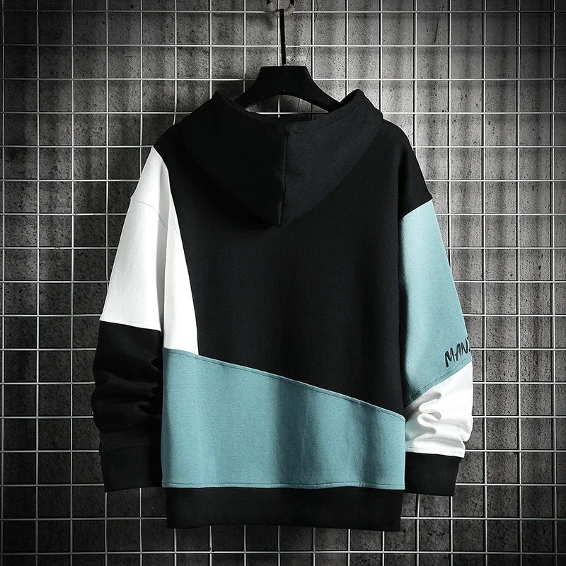Wetailor Brand Men Hoodies Plus Size Men patchwork Print Long Sleeve Hoodie Hip Hop Streetwear High Quality Fashion Sweatshirt