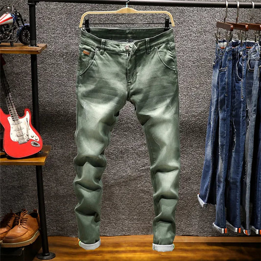 2022 Autumn New Fashion Boutique Stretch Casual Mens Jeans Skinny Jeans Men Straight Mens Denim Jeans Male Stretch Trouser Pants