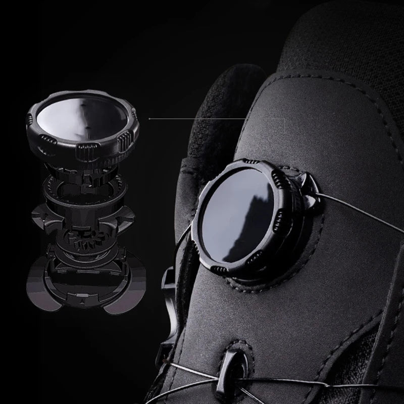 Rotating Button Men Snow Boots Warm Thicken Plush Winter Boots Waterproof New Hiking Boots Wear Resistant Anti Slip Male Boots