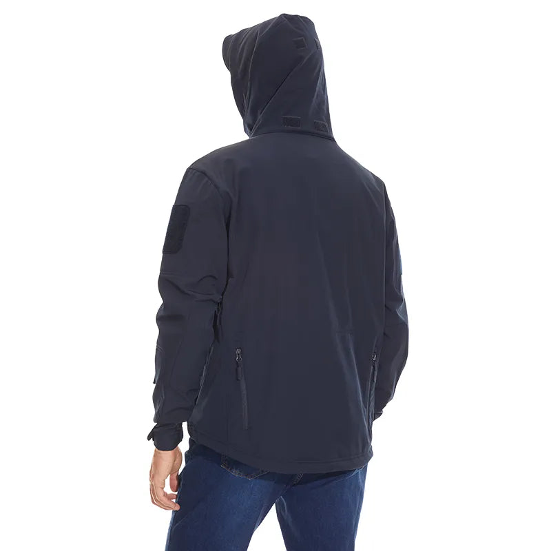 MAGCOMSEN Winter Men's Jacket Water Resistant Softshell Windbreaker Coat with Hood Warm Fleece Lined Travelling Jacket