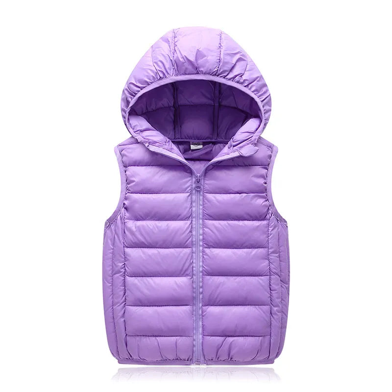 Hooded Child Waistcoat Children Outerwear Kids Jackets Warm Cotton Baby Boys Girls Vest For Spring Autumn 3-14 Years Old
