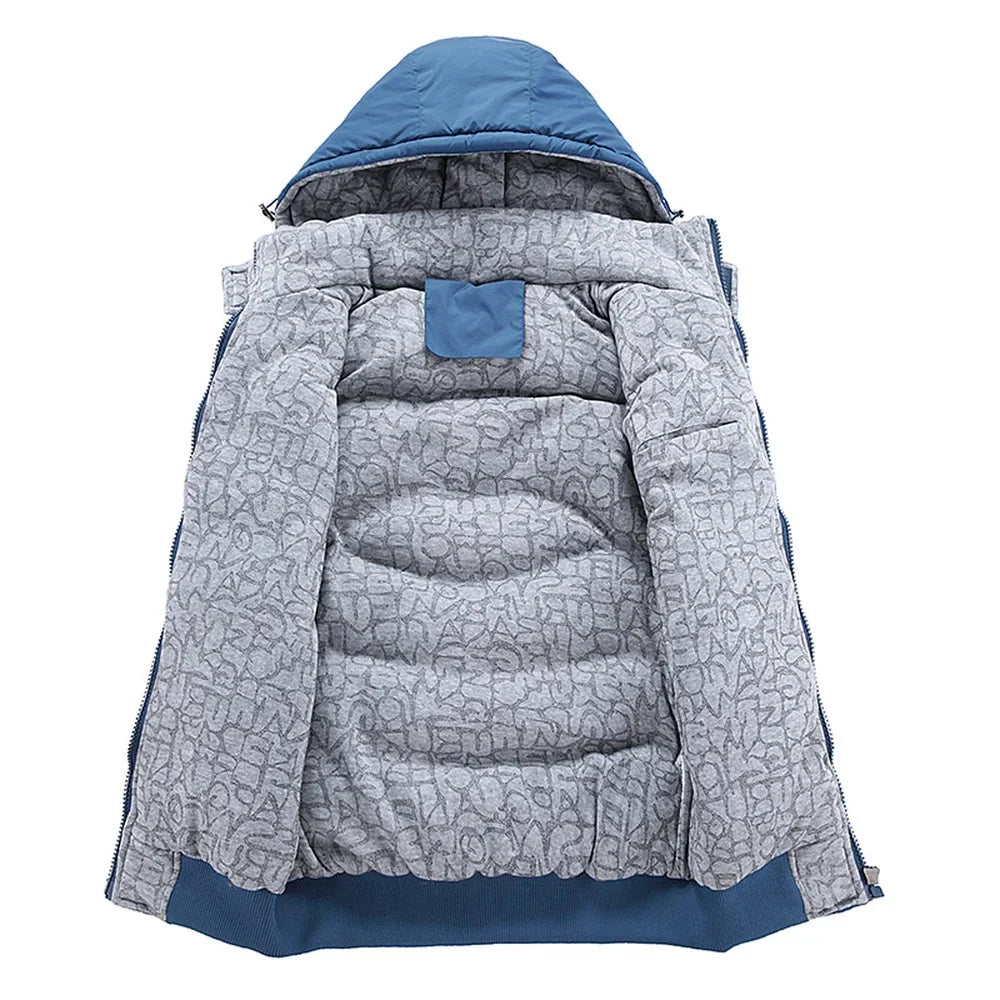 Fashion Sleeveless Jacket 2021 Men Thickening 100% Cotton Vest Hat Hooded Warm Vest Winter Waistcoat Men Casual Windbreaker