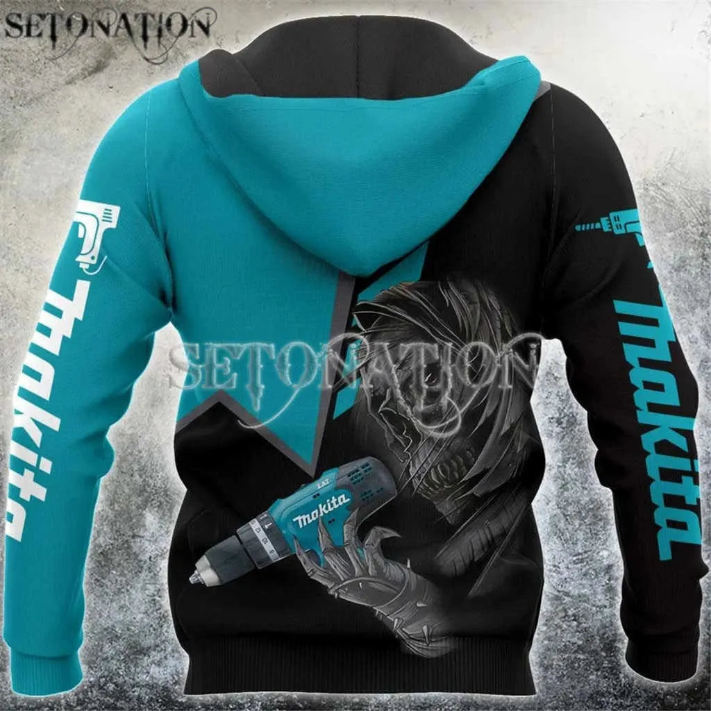 Makita Fashion Long Sleeves 3D can customize new arrive Print Zipper/Hoodies Jacket/Men/women dropshipping