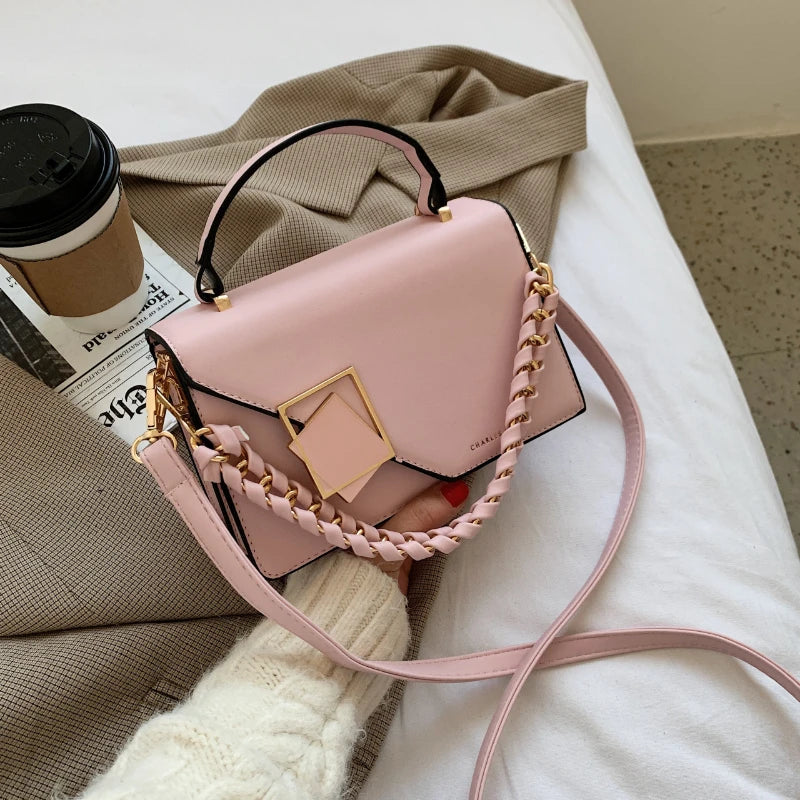 New Chain Women Handbags Pu Leather Designer Shoulder Crossbody Bag and Purses Fashion Brand Women's Messenger Bag Hand Bag