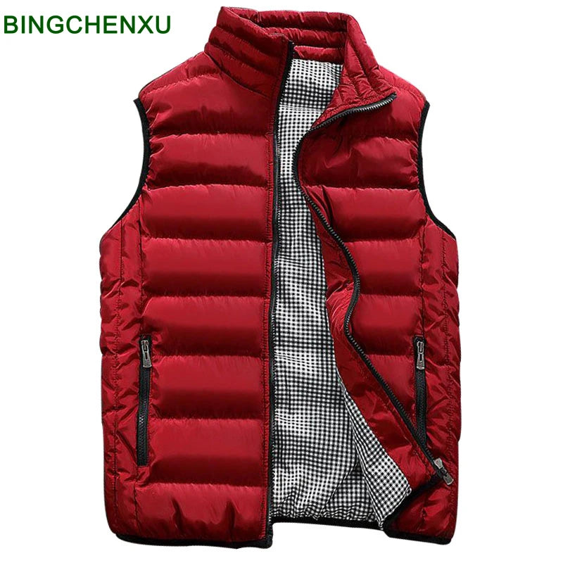 Vest Men New Stylish Autumn Vests Winter Warm Sleeveless Jacket Army Waistcoat Mens Vest Fashion Casual Coats Mens Plus size 5XL