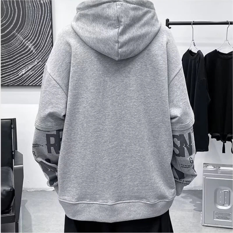 Fashion Men's Sets Spring Autumn Korean Elastic Waist Trouser+Print Pullover Sweatshirt Sets Men Casual Men Clothing Hoodies Set