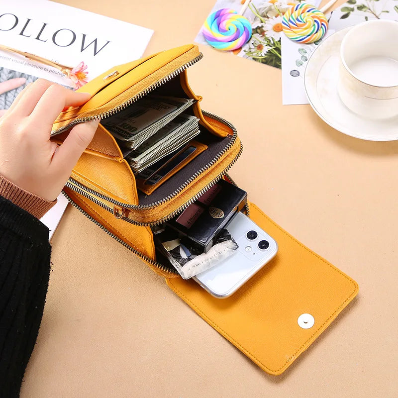 Women Bags Soft Leather Wallets Touch Screen Cell Phone Purse Crossbody Shoulder Strap Handbag for Female Cheap Women's Bags