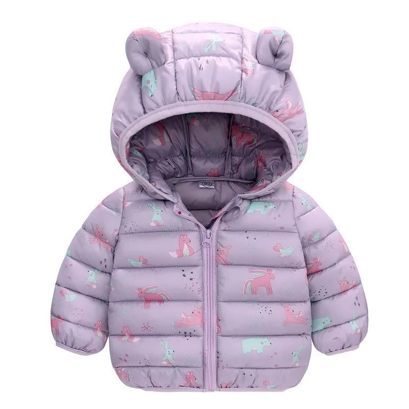 Hooded Lightweight Down Jackets Children Boy Girl Baby Coat Autumn Winter Outerwear Casual Clothing Kids Christmas Birthday Gift