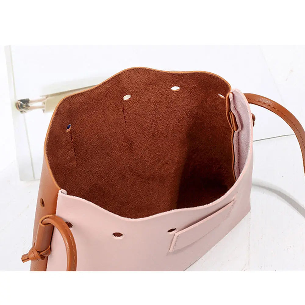 Leather Fashion Women Bowknot Bucket Bag New Design Ladies Women's Purses and Hand Bags Crossbody Bags for Women