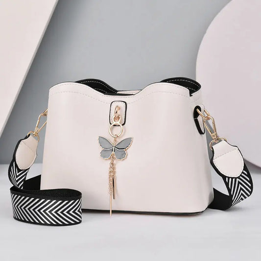 Single Shoulder Crossbody Bag Women's New Fashion Summer Solid Color Soft Leather Pendant Zipper Casual Hand Bill Shoulder Bag