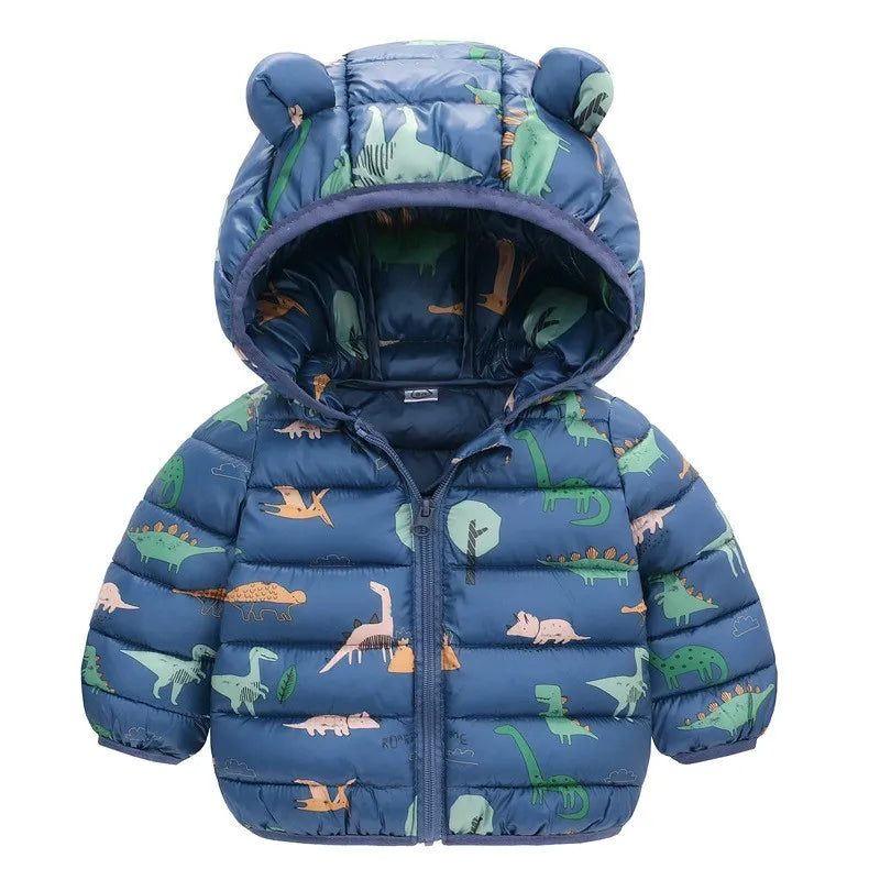 Hooded Lightweight Down Jackets Children Boy Girl Baby Coat Autumn Winter Outerwear Casual Clothing Kids Christmas Birthday Gift