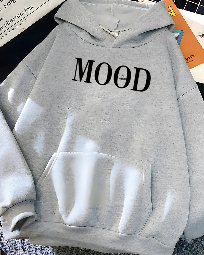 Hirsionsan Simplic Letter Print Hoodies Women Soft Oversized Sportwear Female Sweatshirt Streetwear Fleece Girls Clothes 2023