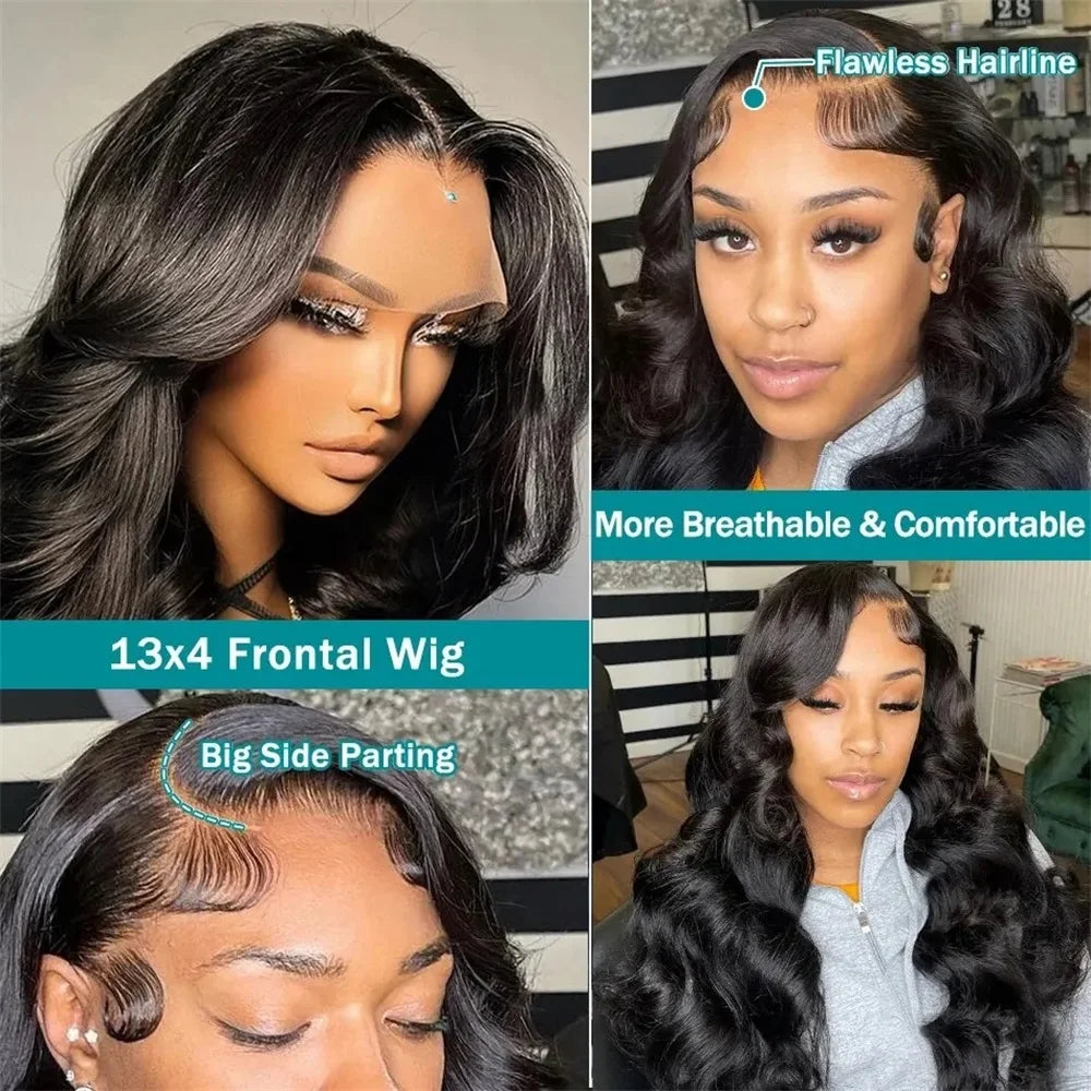 30 32 Inch 13x4 13X6 Body Wave HD Lace Frontal Wig Brazilian Wet And Wavy Lace Front Human Hair Wigs For Women 360 Full Lace Wig