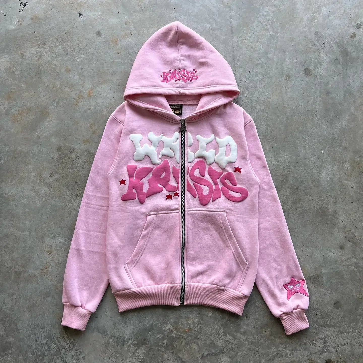 Y2K Streetwear Zip Hoodie Y2K Sweatshirt Hip Hop Letter Graphic Print Oversized Hoodie New Harajuku Gothic Jacket Coats Clothes