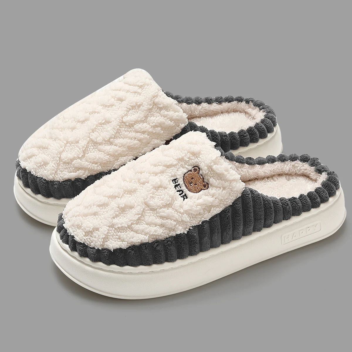 Cotton Slippers Mens Womens Autumn Winter Indoor Living and Home Warming 2024 New Fur Slippers For Lovers In Winter For Home Use