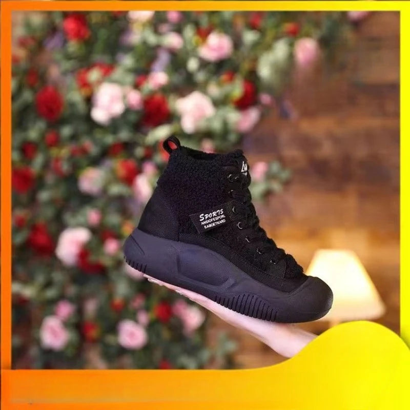 New Cotton Shoes Winter Flat Bottom Soft Bottom Soft Top Shoes 2023 Women's Snow Boots Women's