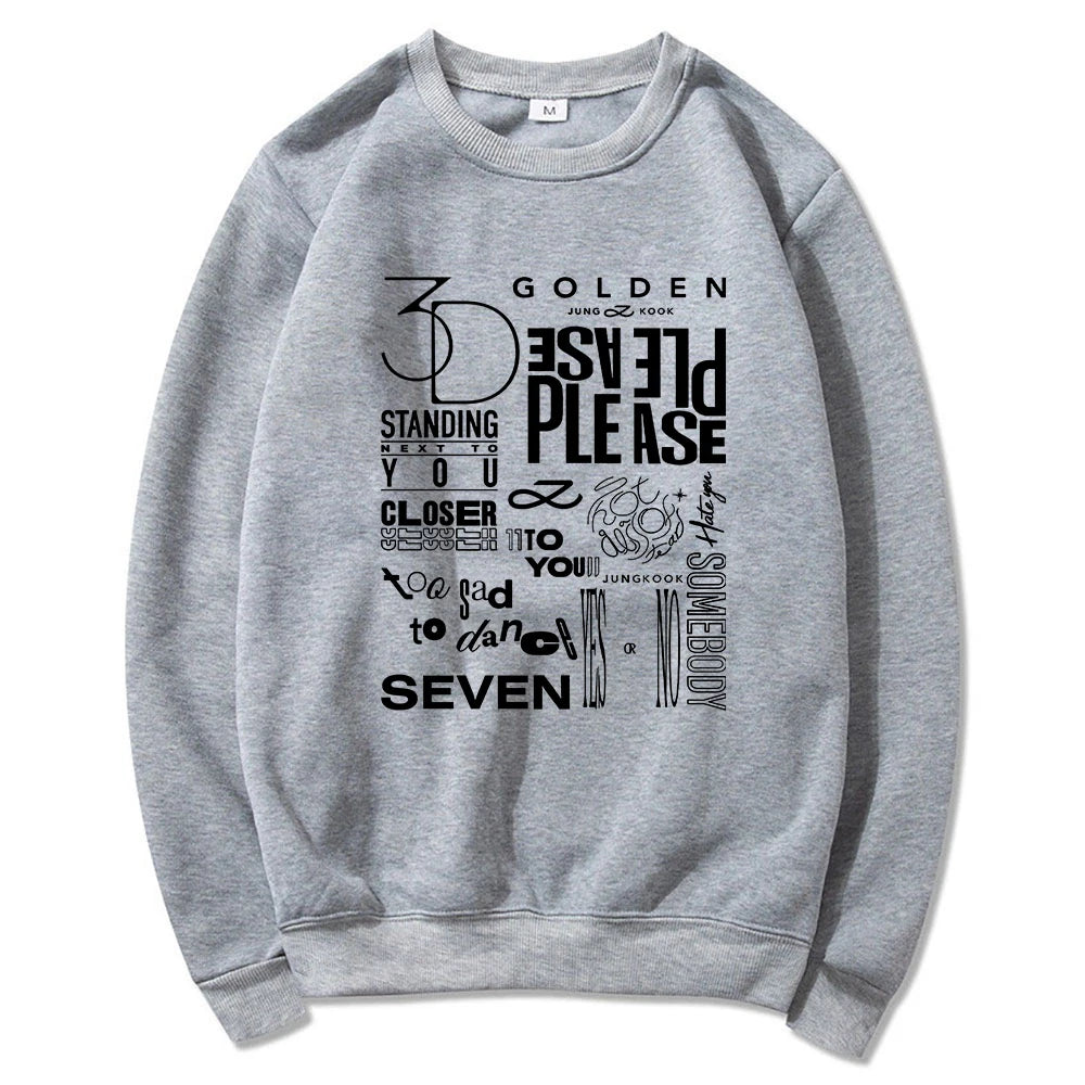 JungKook Golden Hoodie Women Harajuku Standing Next To You Hoodies Unisex Autumn Winter Vintage Seven Pullover Sweatshirts Korea