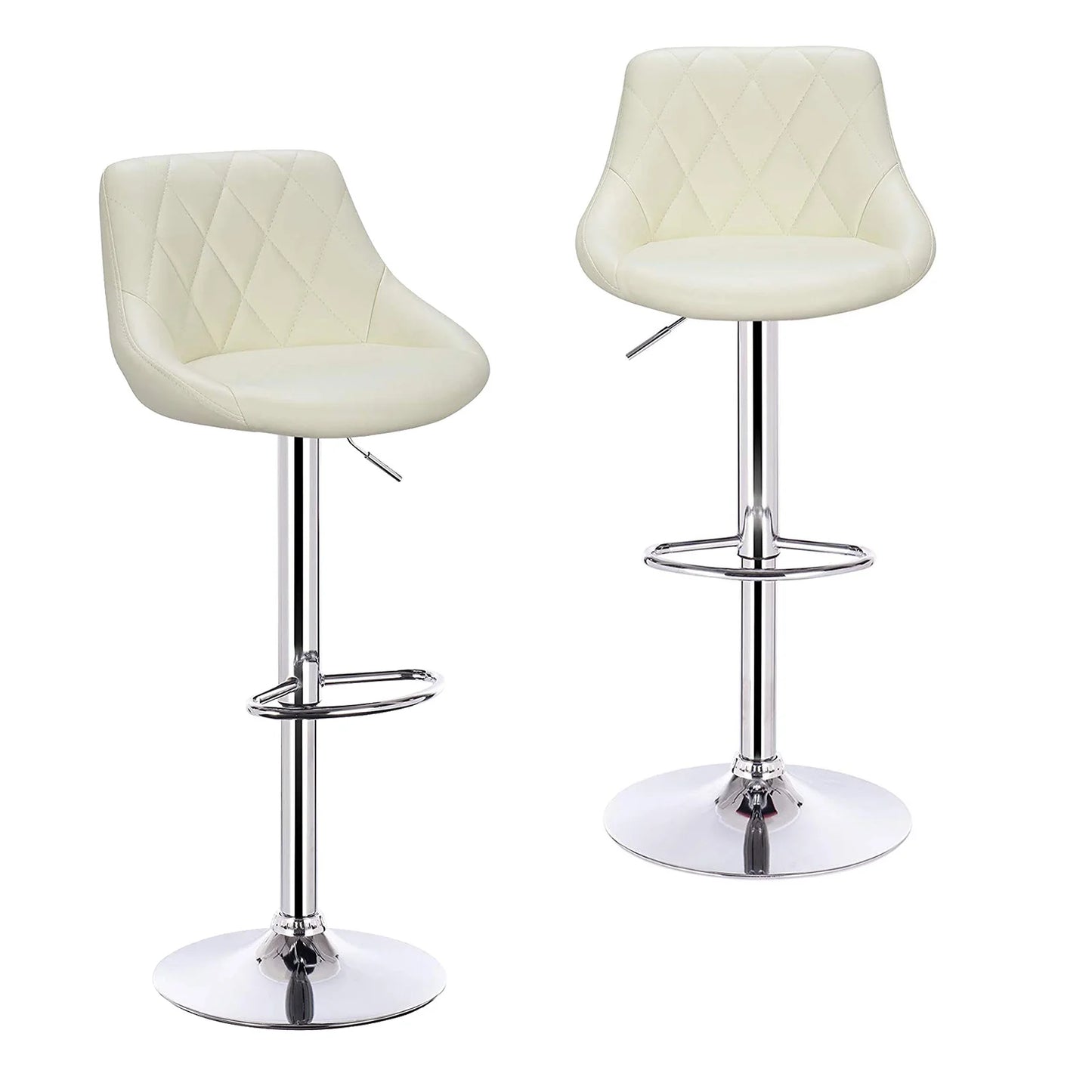 WOLTU 2PCS/Set Swivel Bar Chairs Leather/Velvet Rotating Bar Stool Height-Adjustable Lifting High Stool with Footrest for Home