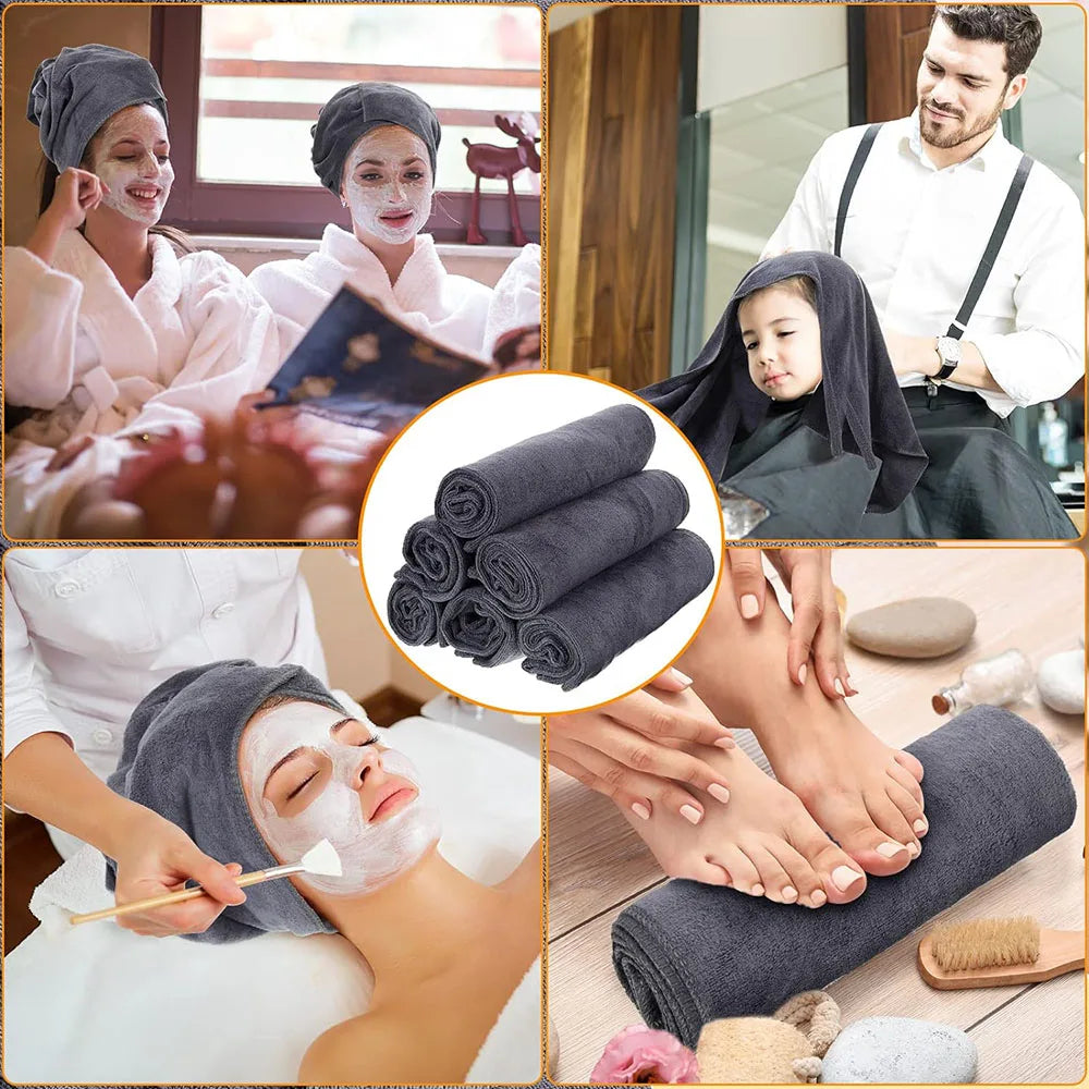 5/10/20PCS Bleach Proof Salon Towels Microfiber Absorbent Salon Hand Towels for Gym Bath Spa Shaving Shampoo Home Hair Drying
