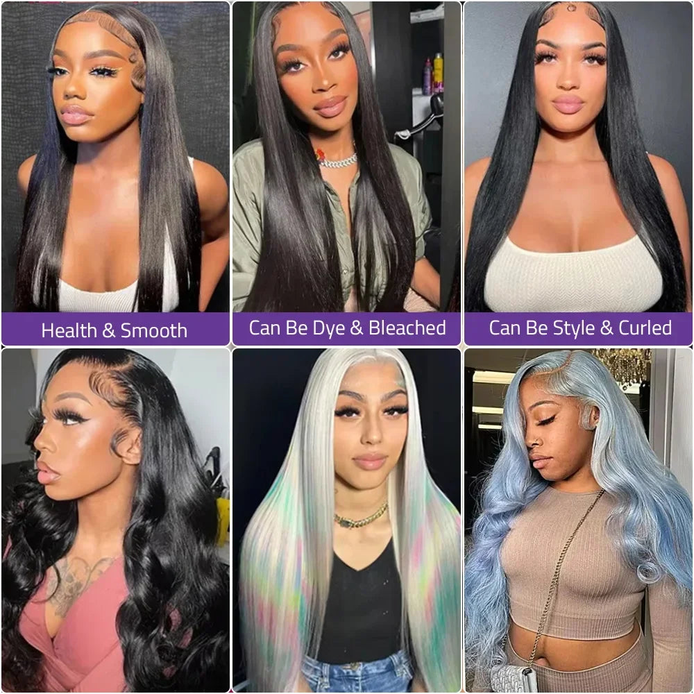 Bone Straight 13x6 HD Lace Frontal Human Hair Wig 5x5 Brazilian Glueless Ready To Wear Pre Cut Lace Closure Wigs for Black Women