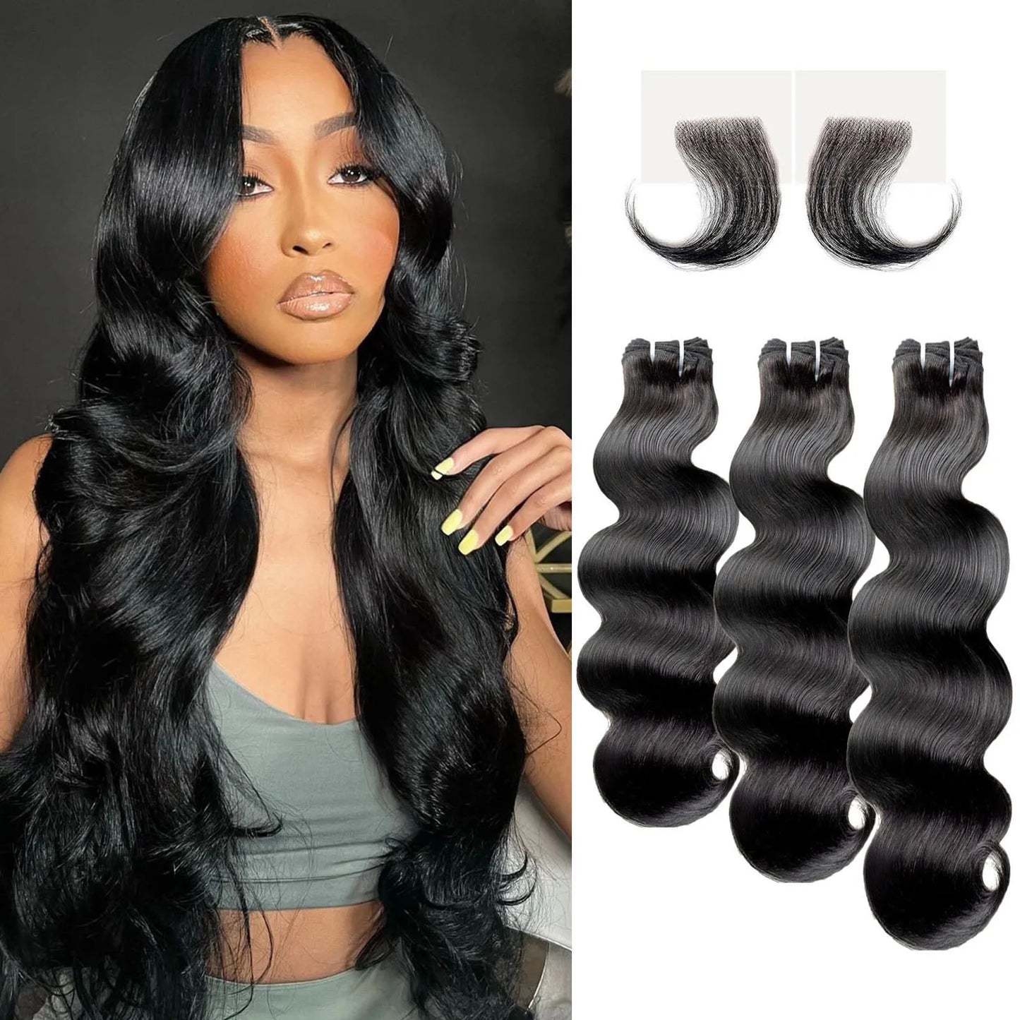 Body Wave Bundles Human Hair 12A 100% Unprocessed Brazilian Virgin Human Hair Bundles Body Wave Human Hair Bundles Natural Black