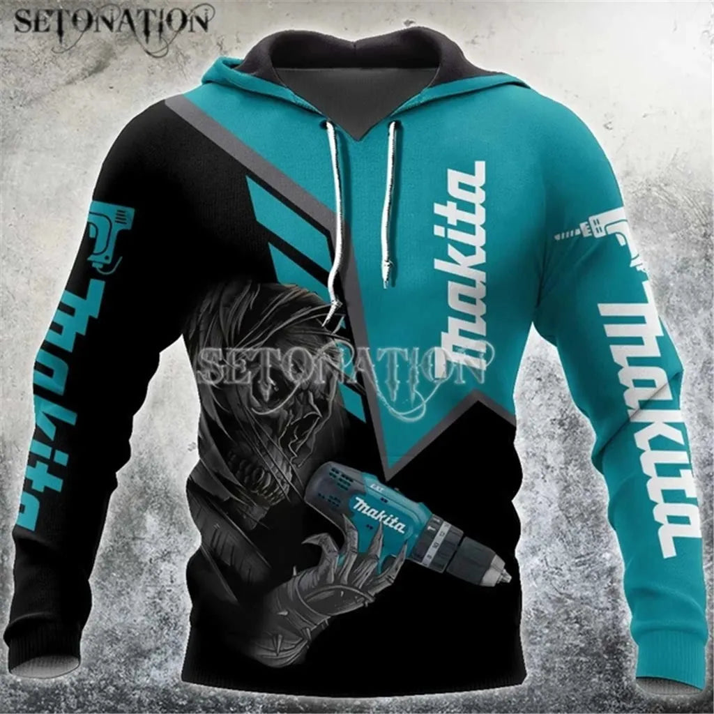 Makita Fashion Long Sleeves 3D can customize new arrive Print Zipper/Hoodies Jacket/Men/women dropshipping