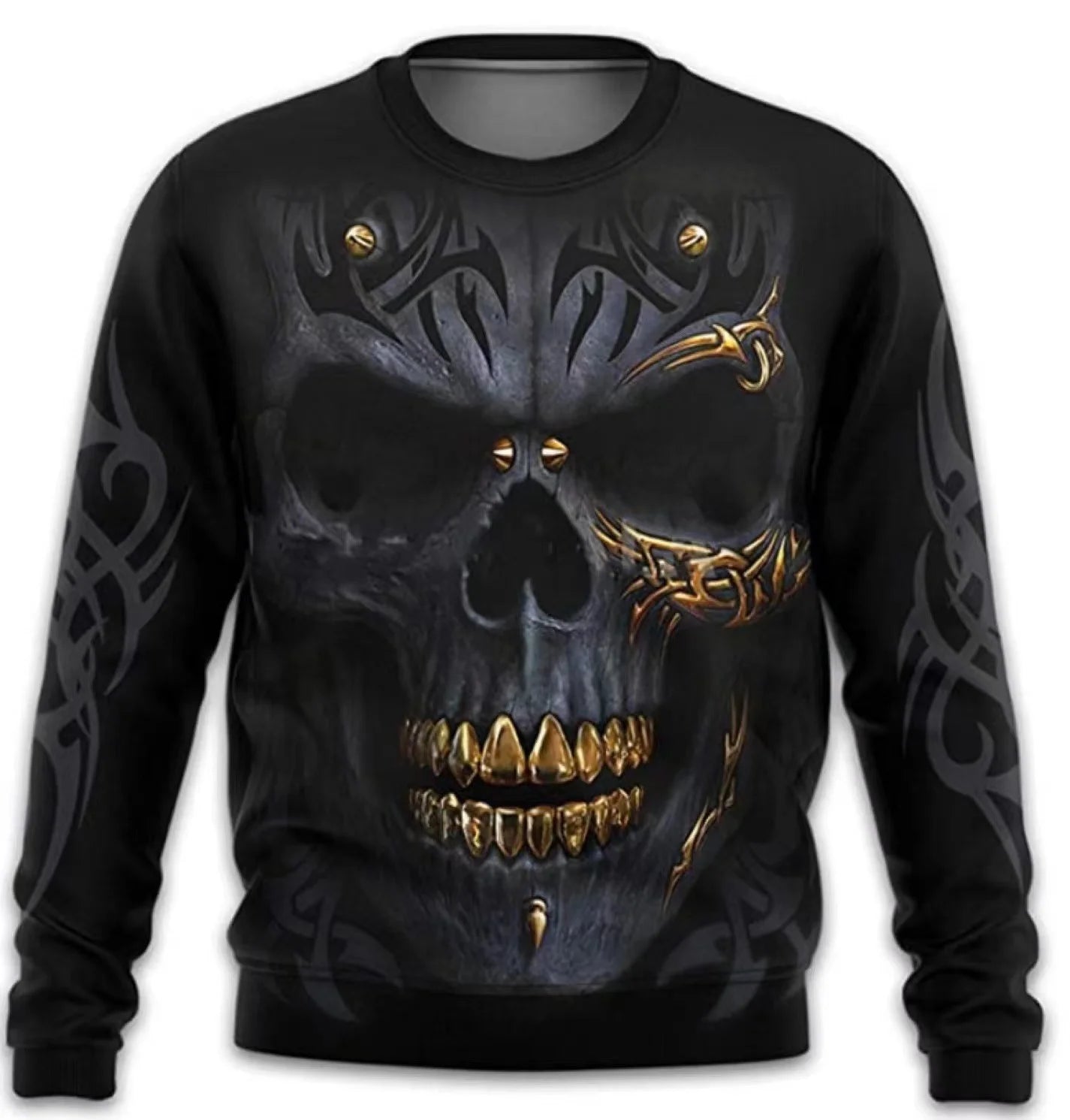 Fashion Sweatshirts Long Sleeve Hoodie Coat Hoodies Men's hoodie 3D gold tooth skull print zipper hoodie casual cardigan
