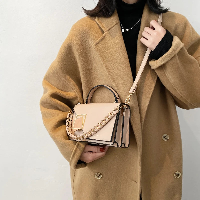 New Chain Women Handbags Pu Leather Designer Shoulder Crossbody Bag and Purses Fashion Brand Women's Messenger Bag Hand Bag