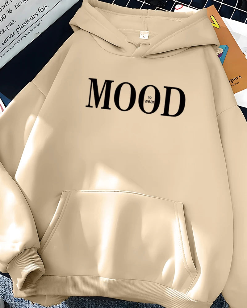 Hirsionsan Simplic Letter Print Hoodies Women Soft Oversized Sportwear Female Sweatshirt Streetwear Fleece Girls Clothes 2023