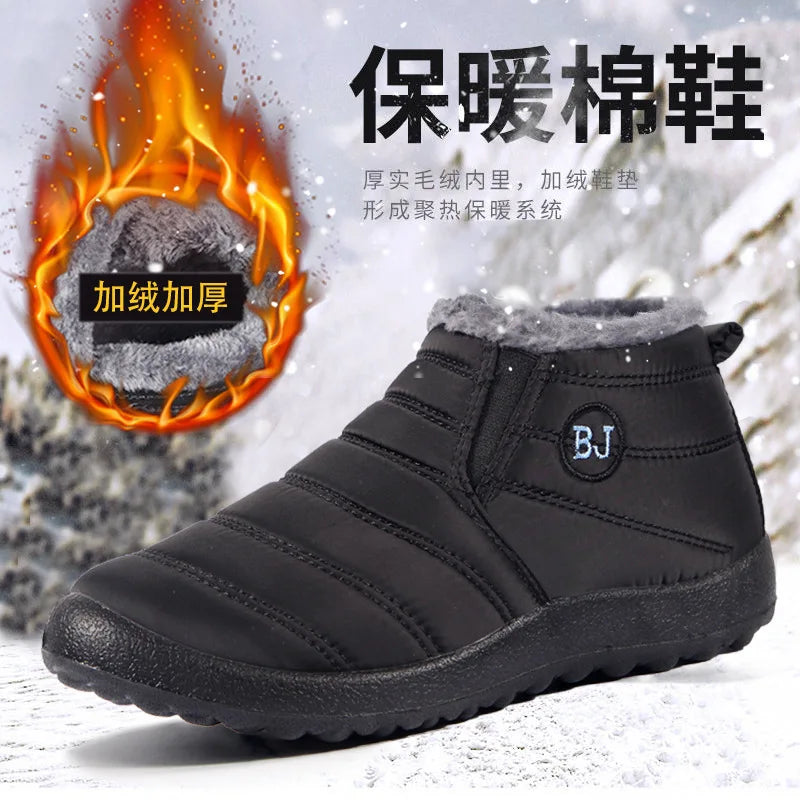Winter WaterProof Ankle Boots for Women 2022 Warm Plush Women's Shoes Round Toe Thick-soled Outdoor Casual Antislip Couple Boots