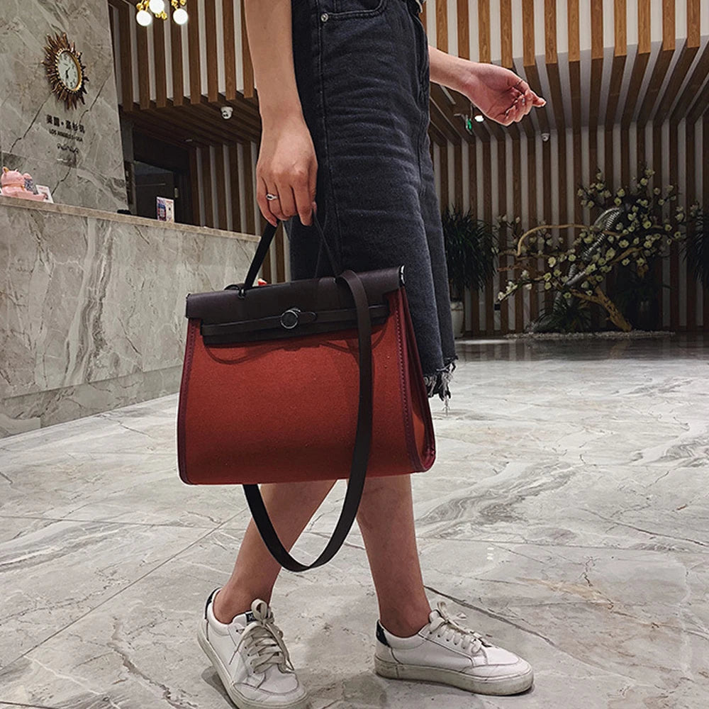 Luxury Patent Leather Women'S Bag Herbag liner zipped Handbags Contrast Color Hand Bill of lading shoulder Bag handtassen dames