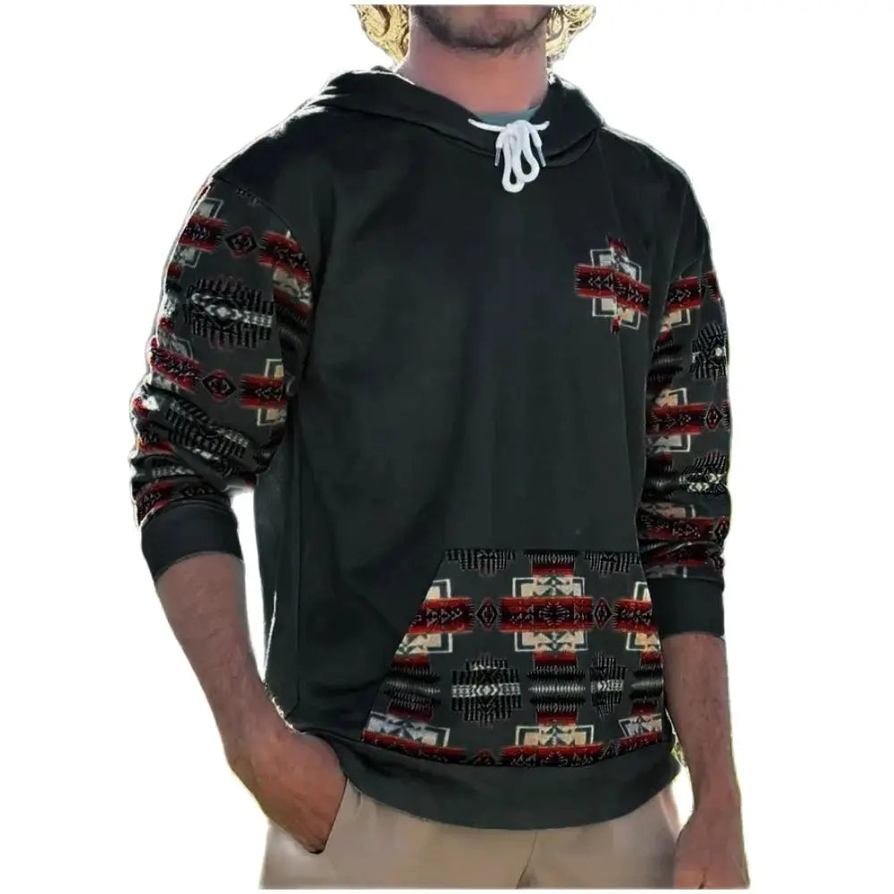 Winter Men's Hoodie Fashions Style Sweatshirt Patchwork Print Streetwear Tops Oversized Casual Pullover Unisex Harajuku Clothing