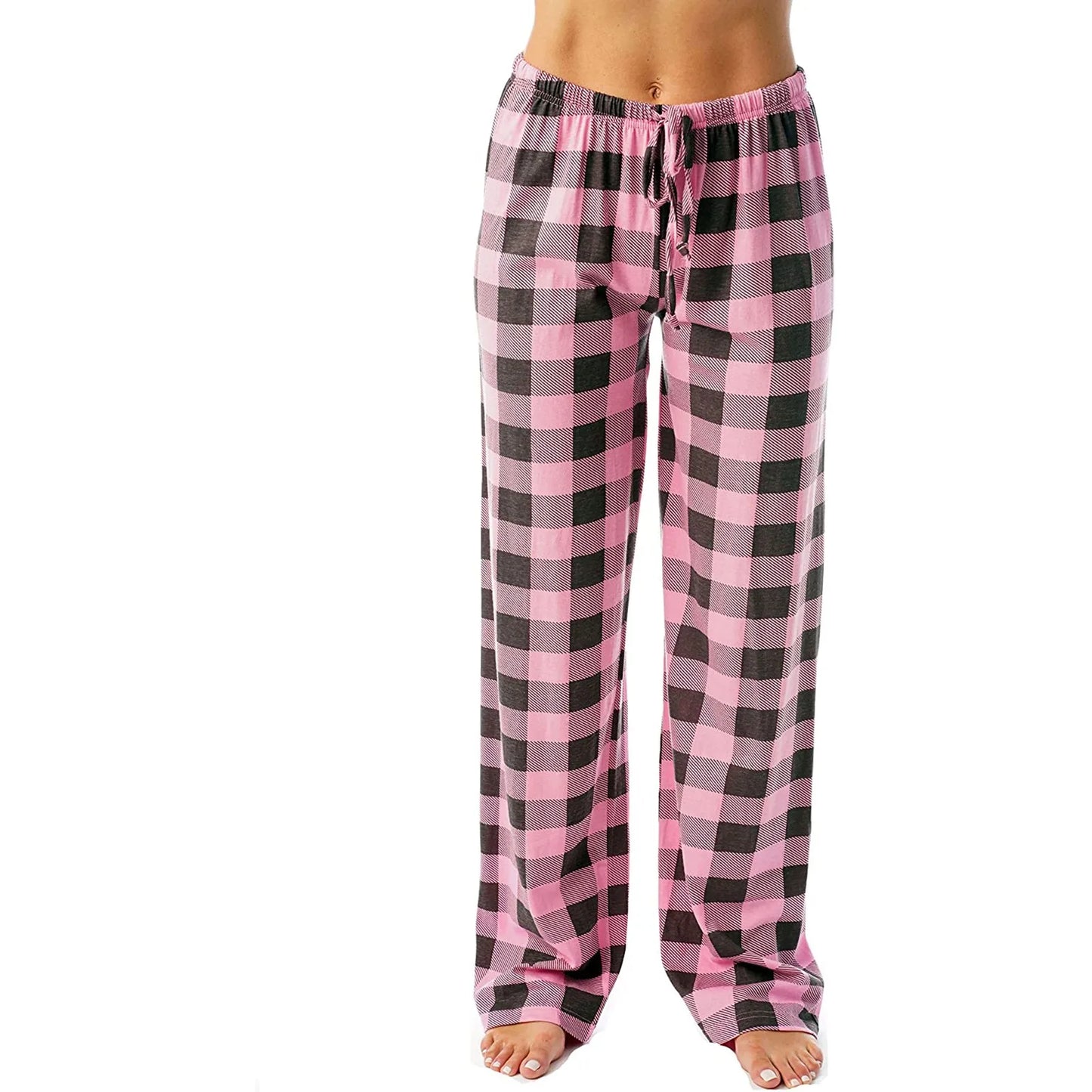 Women Christmas Pajama pants Autumn Winter Plaid Printed Pants Fashion Casual Wide Leg Pants Clothing Streetwear