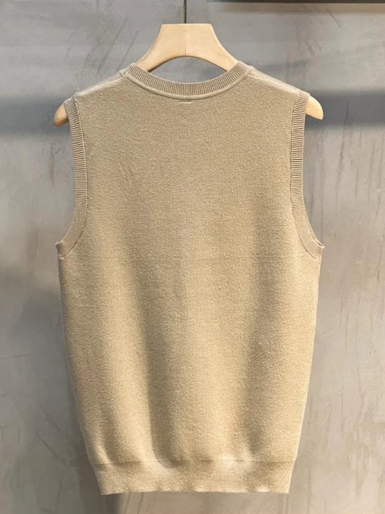 Sweater Vest Men Spring New Arrival Sleeveless Basic O-neck Knitwear Korean Style Trendy Solid Handsome Streetwear BF All-match