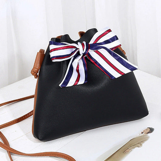 Leather Fashion Women Bowknot Bucket Bag New Design Ladies Women's Purses and Hand Bags Crossbody Bags for Women