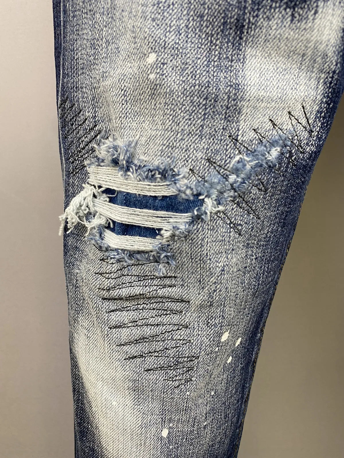 2023 Autumn New Denim Pants Men's d2 Jeans Washed Dark Blue Slim Fit Small Feet Micro Elastic Full length Monkey