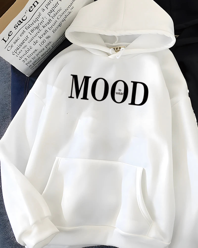 Hirsionsan Simplic Letter Print Hoodies Women Soft Oversized Sportwear Female Sweatshirt Streetwear Fleece Girls Clothes 2023
