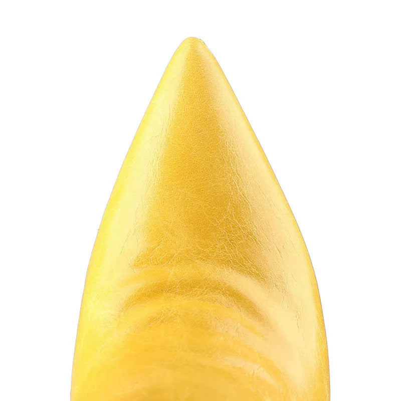 European and American Style Pointed Toe Pleated Knee-length Boots Stiletto Super High Heel Women's Shoes Size 43 Women Shoes