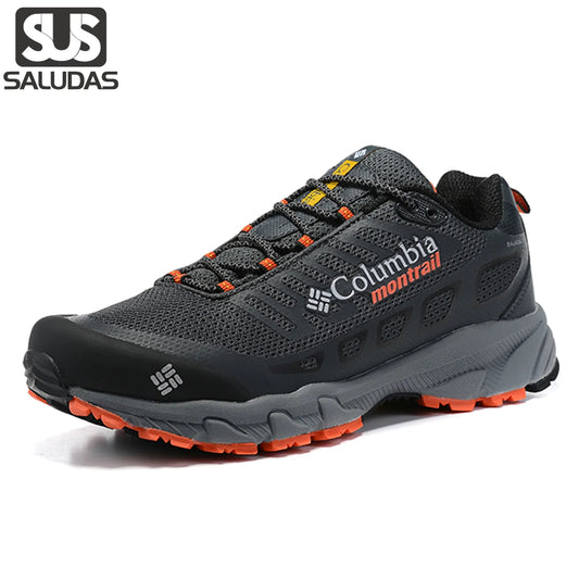 SALUDAS Men Sneakers Outdoor Hiking Shoes Non-slip Wear-resistant Breathable Shock Absorption High-quality Light Men Sport Shoes