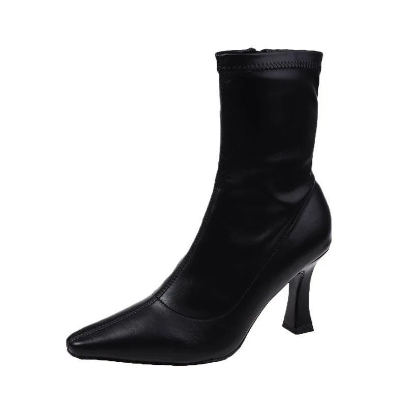 New fashion high heels ankle boots thin boots pointed toe stiletto ankle boots women's shoes
