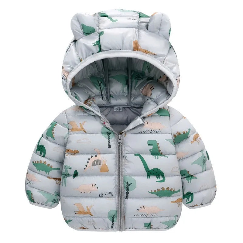 Hooded Lightweight Down Jackets Children Boy Girl Baby Coat Autumn Winter Outerwear Casual Clothing Kids Christmas Birthday Gift